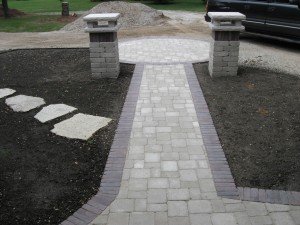 Brick Pillars and Patio Paver Walkway Wauwatosa, WI